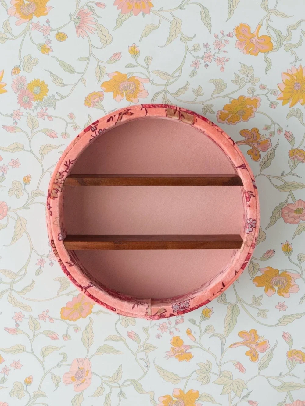 Urban Outfitters Jane Round Velvet Upholstered Wall Shelf